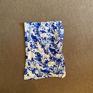 Caroline Constas Blue Floral Miniskirt